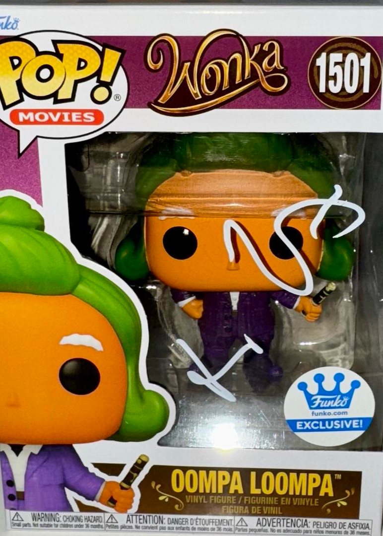 Hugh Grant Signed Funko Pop #1501 "Oompa Loompa" (Wonka) - SWAU #02